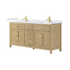 Custom image for Whitewashed Oak with Brushed Gold Trim / White Cultured Marble / No Mirror
