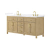 Custom image for Whitewashed Oak with Brushed Gold Trim / White Quartz / No Mirror