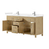 Custom image for Whitewashed Oak with Brushed Nickel Trim / Carrara Cultured Marble / No Mirror