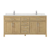 Custom image for Whitewashed Oak with Brushed Nickel Trim / Giotto Quartz / No Mirror