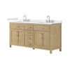 Custom image for Whitewashed Oak with Brushed Nickel Trim / White Cultured Marble / No Mirror