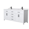 Custom image for White with Matte Black Trim / White Cultured Marble / No Mirror