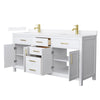 Custom image for White with Brushed Gold Trim / White Quartz / No Mirror