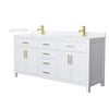 Custom image for White with Brushed Gold Trim / White Quartz / No Mirror