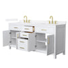 Custom image for White with Brushed Gold Trim / White Quartz / No Mirror