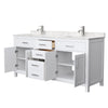 Custom image for White with Brushed Nickel Trim / Carrara Cultured Marble / No Mirror
