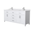 Custom image for White with Brushed Nickel Trim / White Cultured Marble / No Mirror