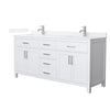 Custom image for White with Brushed Nickel Trim / White Quartz / No Mirror