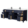 Custom image for Dark Blue with Matte Black Trim / Carrara Cultured Marble / No Mirror