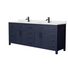 Custom image for Dark Blue with Matte Black Trim / White Cultured Marble / No Mirror
