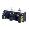 Custom image for Dark Blue with Matte Black Trim / White Cultured Marble / No Mirror