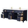 Custom image for Dark Blue with Brushed Gold Trim / White Quartz / No Mirror