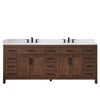 Custom image for Dark Walnut with Matte Black Trim / Carrara Cultured Marble / No Mirror