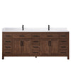 Custom image for Dark Walnut with Matte Black Trim / White Cultured Marble / No Mirror
