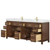 Custom image for Dark Walnut with Brushed Gold Trim / White Quartz / No Mirror