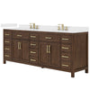 Custom image for Dark Walnut with Brushed Gold Trim / White Quartz / No Mirror