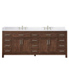 Custom image for Dark Walnut with Brushed Nickel Trim / White Cultured Marble / No Mirror