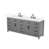 Custom image for Dark Gray with Matte Black Trim / Carrara Cultured Marble / No Mirror