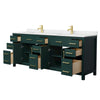 Custom image for Green with Brushed Gold Trim / Carrara Cultured Marble / No Mirror