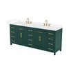 Custom image for Green with Brushed Gold Trim / Carrara Cultured Marble / No Mirror
