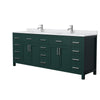 Custom image for Green with Brushed Nickel Trim / White Cultured Marble / No Mirror
