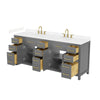 Custom image for Dark Gray with Brushed Gold Trim / Carrara Cultured Marble / No Mirror
