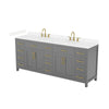 Custom image for Dark Gray with Brushed Gold Trim / Carrara Cultured Marble / No Mirror