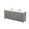 Custom image for Dark Gray with Brushed Gold Trim / White Cultured Marble / No Mirror