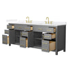 Custom image for Dark Gray with Brushed Gold Trim / White Quartz / No Mirror