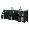 Custom image for Green with Matte Black Trim / White Quartz / No Mirror