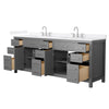 Custom image for Dark Gray with Brushed Nickel Trim / White Quartz / No Mirror