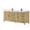 Custom image for Whitewashed Oak with Matte Black Trim / White Cultured Marble / No Mirror