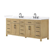 Custom image for Whitewashed Oak with Matte Black Trim / White Quartz / No Mirror