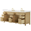Custom image for Whitewashed Oak with Brushed Gold Trim / Carrara Cultured Marble / No Mirror