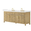 Custom image for Whitewashed Oak with Brushed Gold Trim / Carrara Cultured Marble / No Mirror