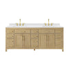 Custom image for Whitewashed Oak with Brushed Gold Trim / White Cultured Marble / No Mirror