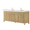 Custom image for Whitewashed Oak with Brushed Gold Trim / White Cultured Marble / No Mirror