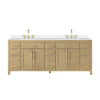 Custom image for Whitewashed Oak with Brushed Gold Trim / White Quartz / No Mirror