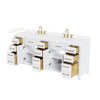 Custom image for White with Brushed Gold Trim / Carrara Cultured Marble / No Mirror