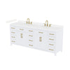 Custom image for White with Brushed Gold Trim / Carrara Cultured Marble / No Mirror