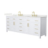Custom image for White with Brushed Gold Trim / Giotto Quartz / No Mirror