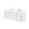 Custom image for White with Brushed Gold Trim / White Cultured Marble / No Mirror