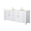 Custom image for White with Brushed Gold Trim / White Quartz / No Mirror