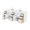 Custom image for White with Brushed Nickel Trim / Carrara Cultured Marble / No Mirror