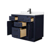 Custom image for Dark Blue with Matte Black Trim / Carrara Cultured Marble / No Mirror