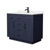 Custom image for Dark Blue with Matte Black Trim / Carrara Cultured Marble / No Mirror