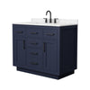 Custom image for Dark Blue with Matte Black Trim / Carrara Cultured Marble / No Mirror