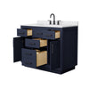 Custom image for Dark Blue with Matte Black Trim / White Cultured Marble / No Mirror