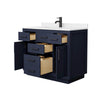 Custom image for Dark Blue with Matte Black Trim / White Quartz / No Mirror