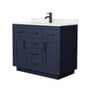 Custom image for Dark Blue with Matte Black Trim / White Quartz / No Mirror